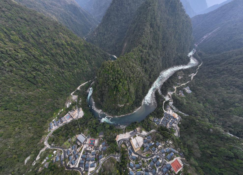 2023年3月10日，獨龍江航拍。